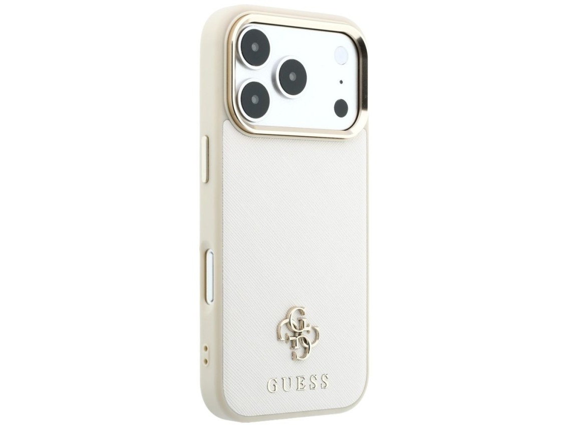 Funda Guess Saffiano Small 4G & Classic Logo MagSafe para iPhone 17 Pro Max / 18 Pro Max - beige