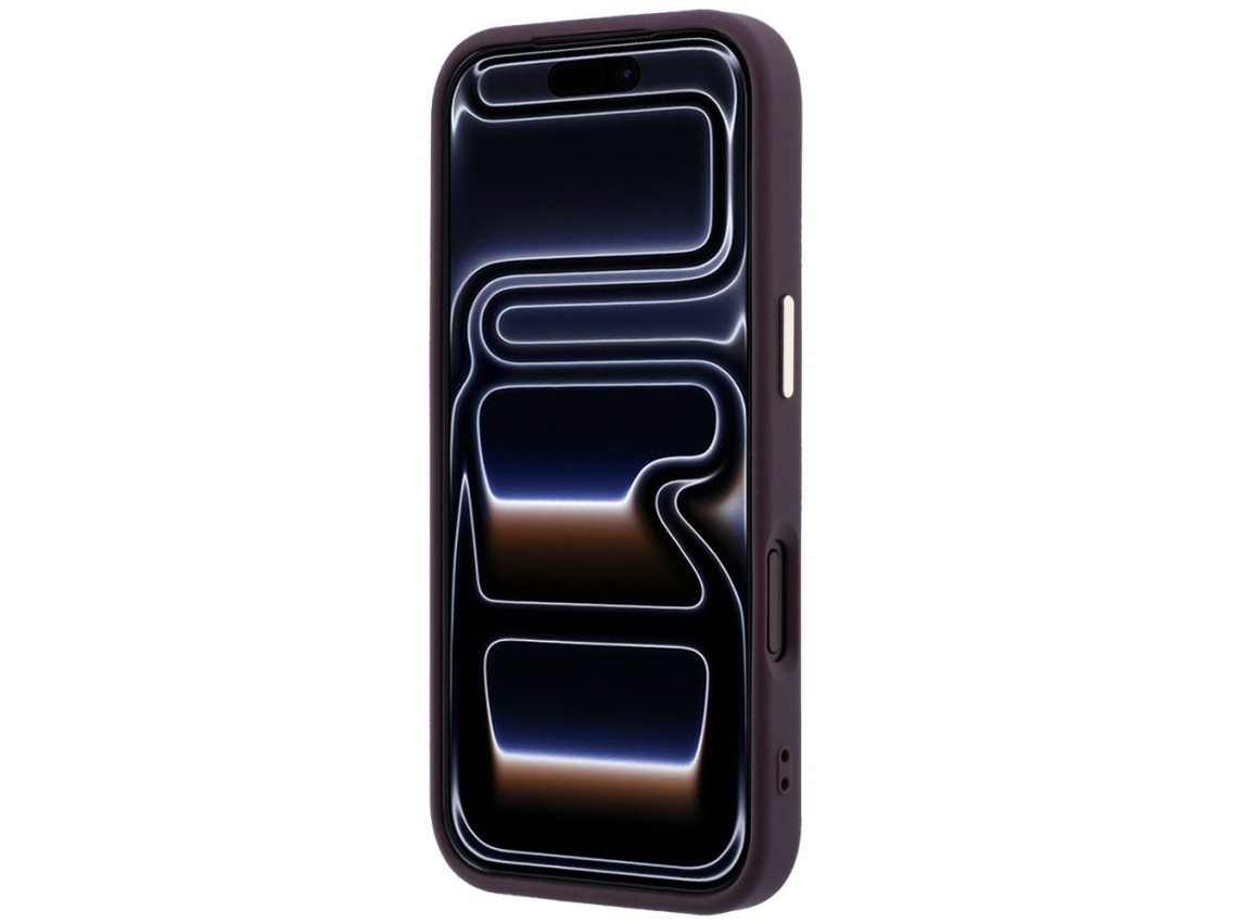 Funda Guess Saffiano Small 4G y Classic Logo MagSafe para iPhone 18 Pro / 17 Pro - Borgoña