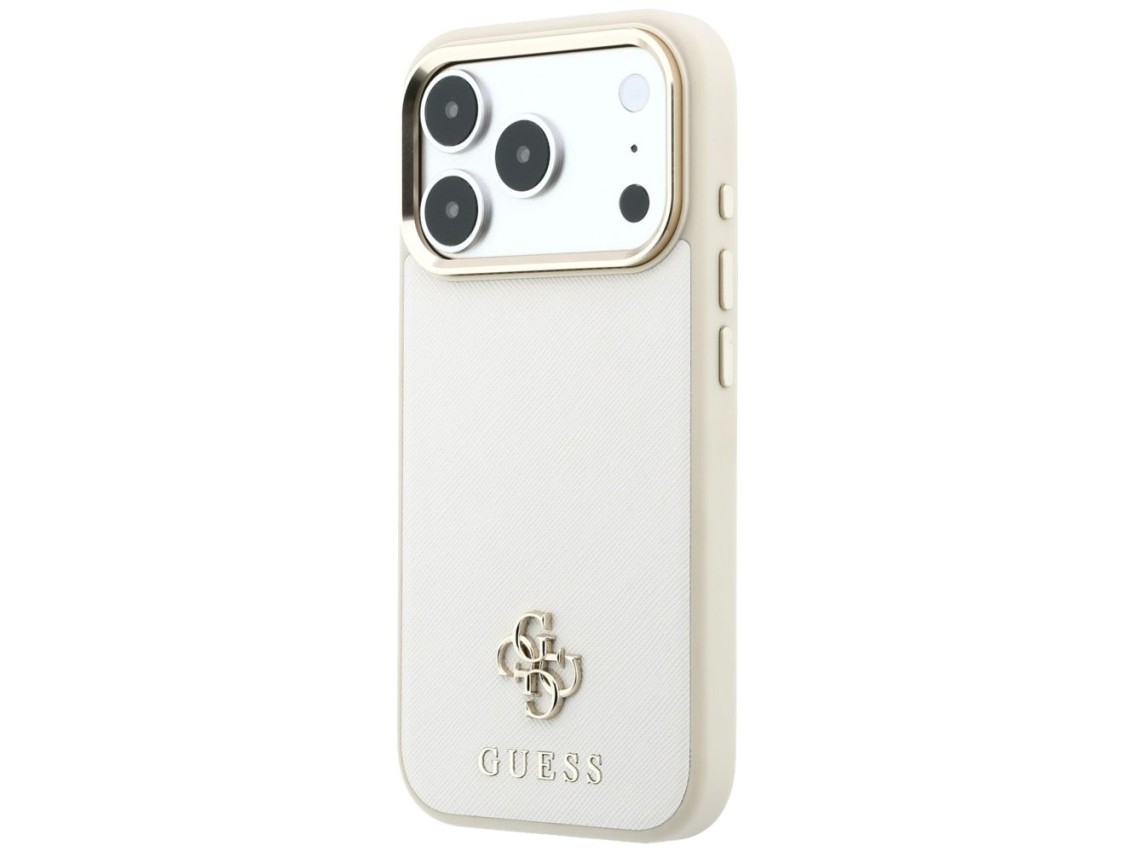 Funda Guess Saffiano Small 4G & Classic Logo MagSafe para iPhone 17 Pro Max / 18 Pro Max - beige