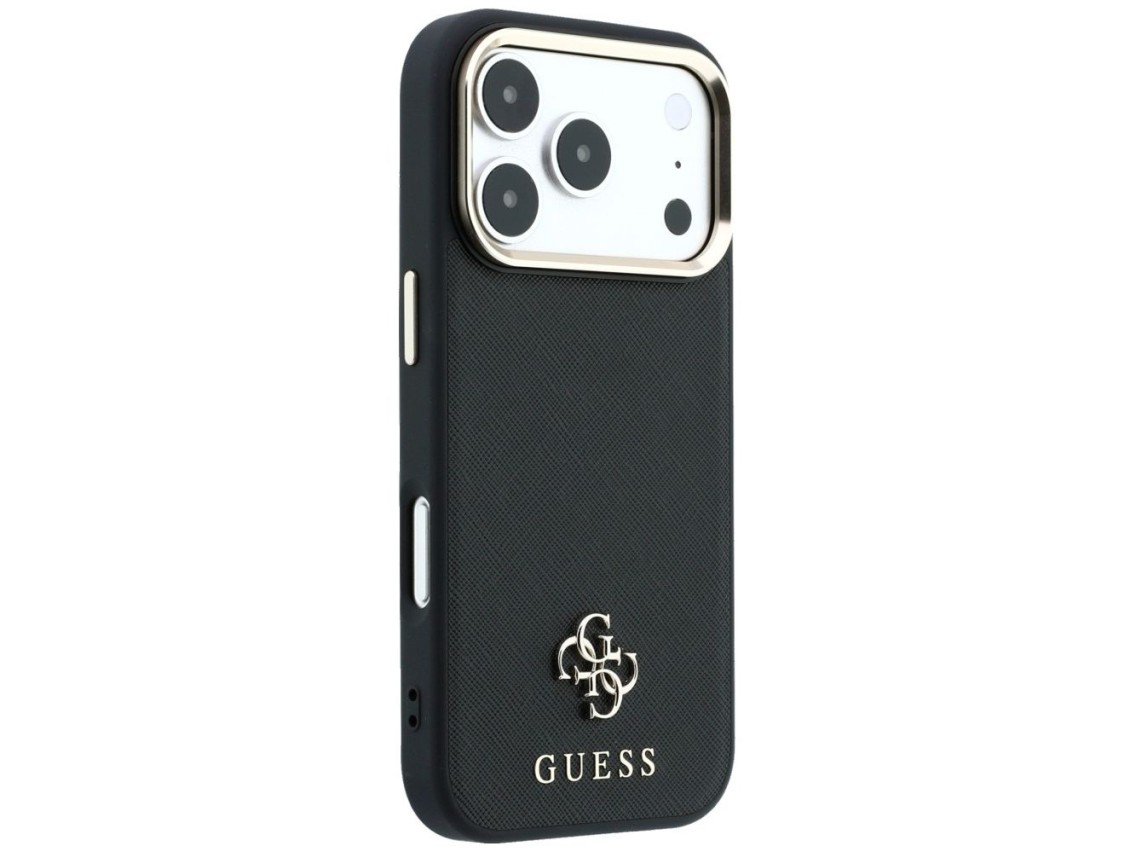 Guess Saffiano Small 4G & Classic Logo MagSafe Case for iPhone 17 Pro Max / 18 Pro Max - Black
