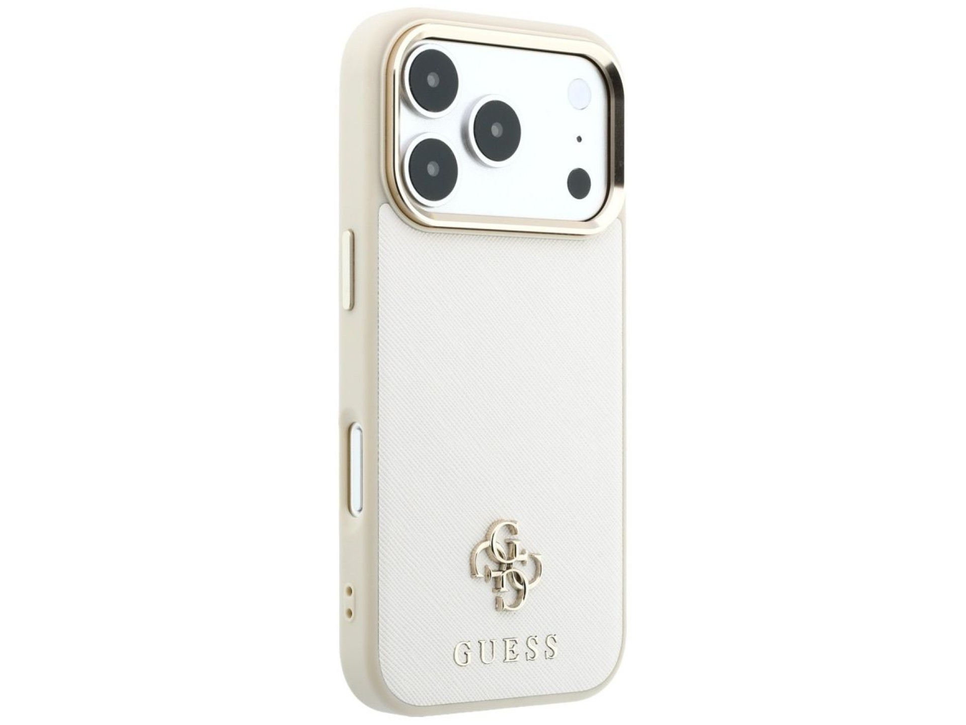 Funda Guess Saffiano Small 4G & Classic Logo MagSafe para iPhone 17 Pro Max / 18 Pro Max - beige