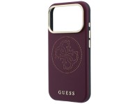 Capa Guess Perfurada 4G com Logo Dourado e MagSafe para iPhone 18 Pro / 17 Pro - Bordô Capa Guess Perfurada 4G com Logo Dourado e MagSafe para iPhone 18 Pro / 17 Pro - Bordô