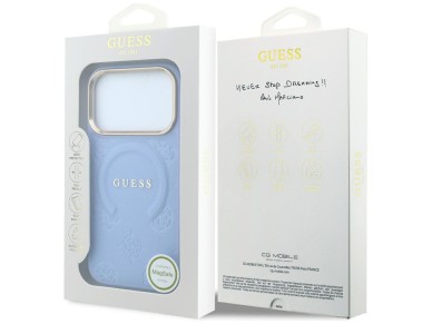 Guess Saffiano Peony & Ring MagSafe case for iPhone 17 Pro / 18 Pro - light blue Guess Saffiano Peony & Ring MagSafe case for iPhone 17 Pro / 18 Pro - light blue