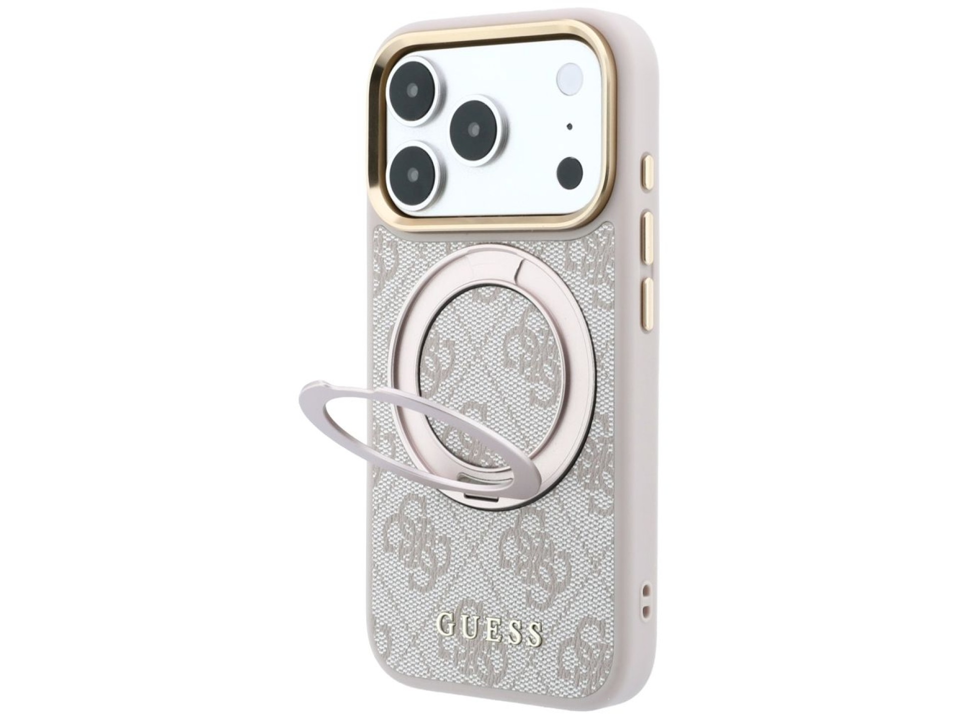 Guess Ring Stand 360 4G Classic Logo MagSafe Case for iPhone 17 Pro Max / 18 Pro Max - Pink