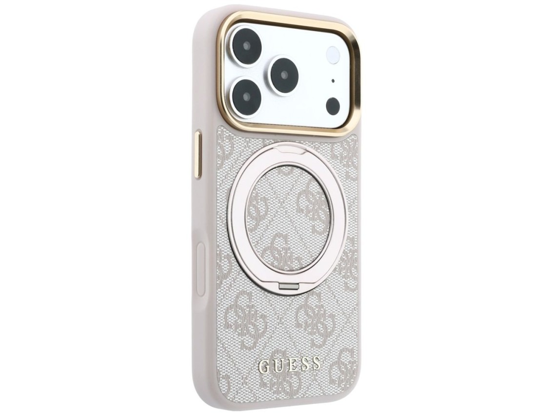 Guess Ring Stand 360 4G Classic Logo MagSafe Case for iPhone 17 Pro Max / 18 Pro Max - Pink