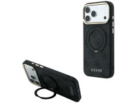 Capa Guess Ring Stand 360 4G Classic Logo MagSafe para iPhone 17 Pro Max / 18 Pro Max - Preta