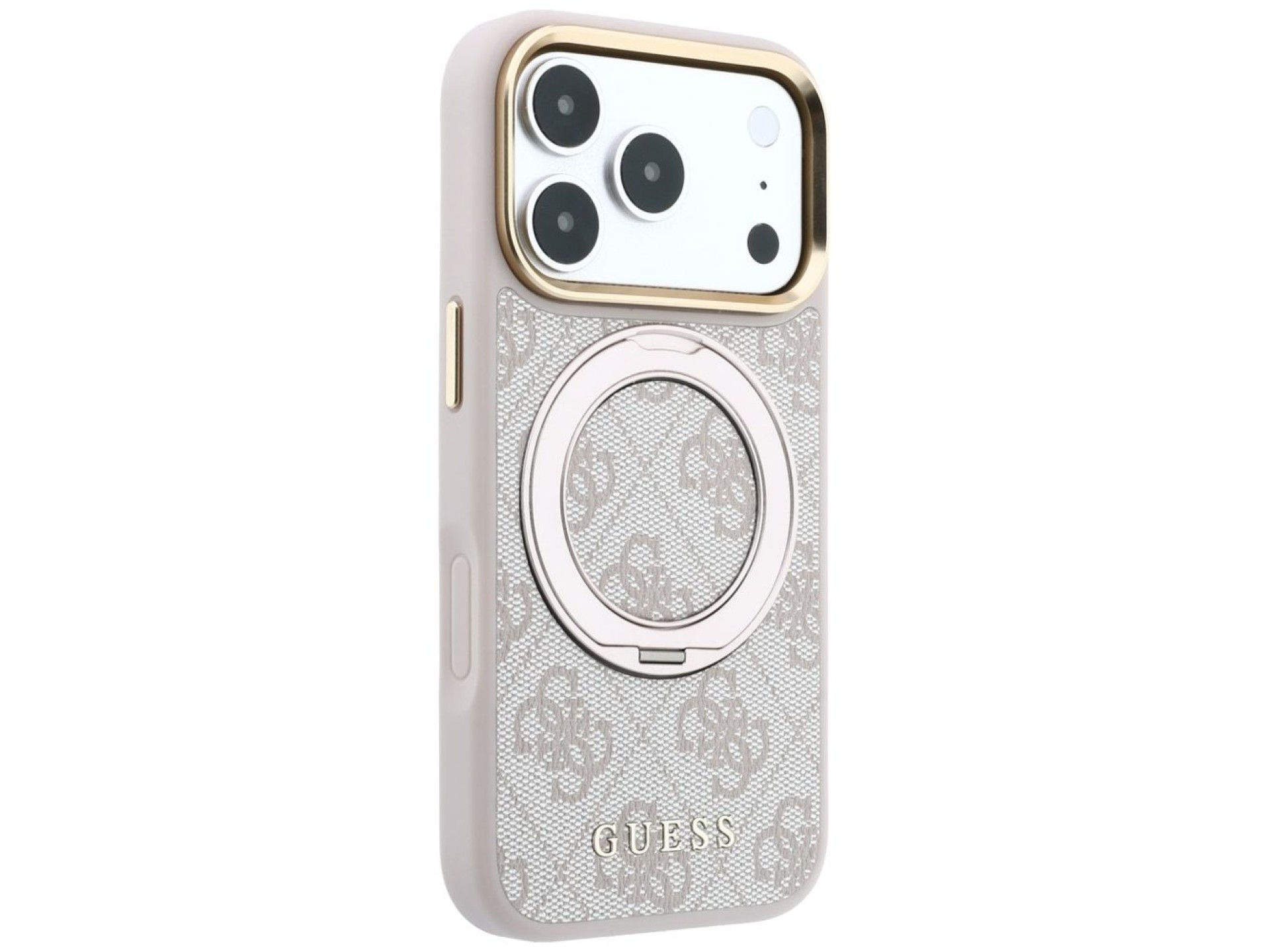 Guess Ring Stand 360 4G Classic Logo MagSafe Case for iPhone 17 Pro Max / 18 Pro Max - Pink