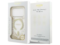 Capa MagSafe Guess com base em resina e glitter para iPhone 18 Pro / 17 Pro - Dourada