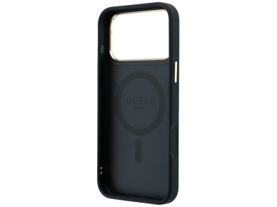 Capa Guess Ring Stand 360 4G Classic Logo MagSafe para iPhone 17 Pro Max / 18 Pro Max - Preta