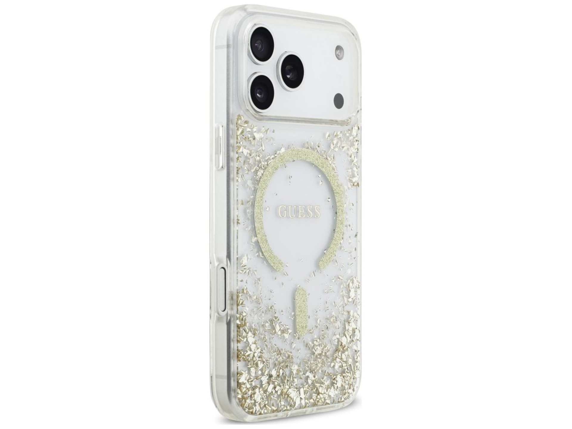 Guess Resin Bottom Glitter MagSafe Case for iPhone 18 Pro Max / 17 Pro Max - Gold