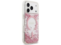Capa MagSafe Guess com base em resina e glitter para iPhone 18 Pro / 17 Pro - Rosa