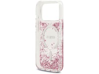 Capa MagSafe Guess com base em resina e glitter para iPhone 18 Pro Max / 17 Pro Max - Rosa