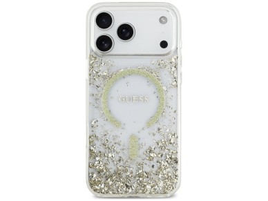 Funda Guess Resin Bottom Glitter MagSafe para iPhone 18 Pro Max / 17 Pro Max - Oro Funda Guess Resin Bottom Glitter MagSafe para iPhone 18 Pro Max / 17 Pro Max - Oro