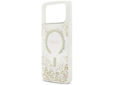 Funda Guess Resin Bottom Glitter MagSafe para iPhone 18 Pro Max / 17 Pro Max - Oro Funda Guess Resin Bottom Glitter MagSafe para iPhone 18 Pro Max / 17 Pro Max - Oro