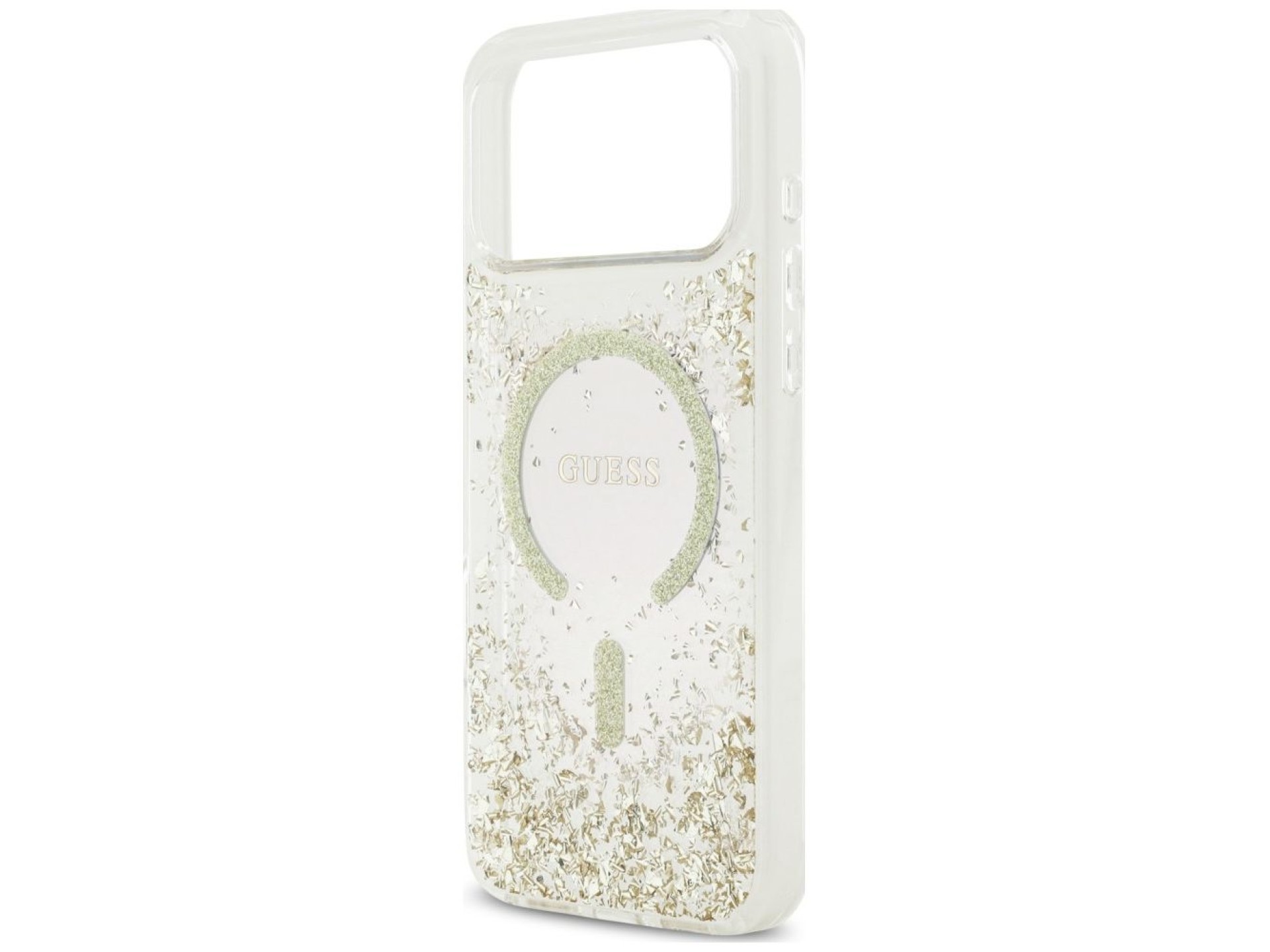 Guess Resin Bottom Glitter MagSafe Case for iPhone 18 Pro Max / 17 Pro Max - Gold