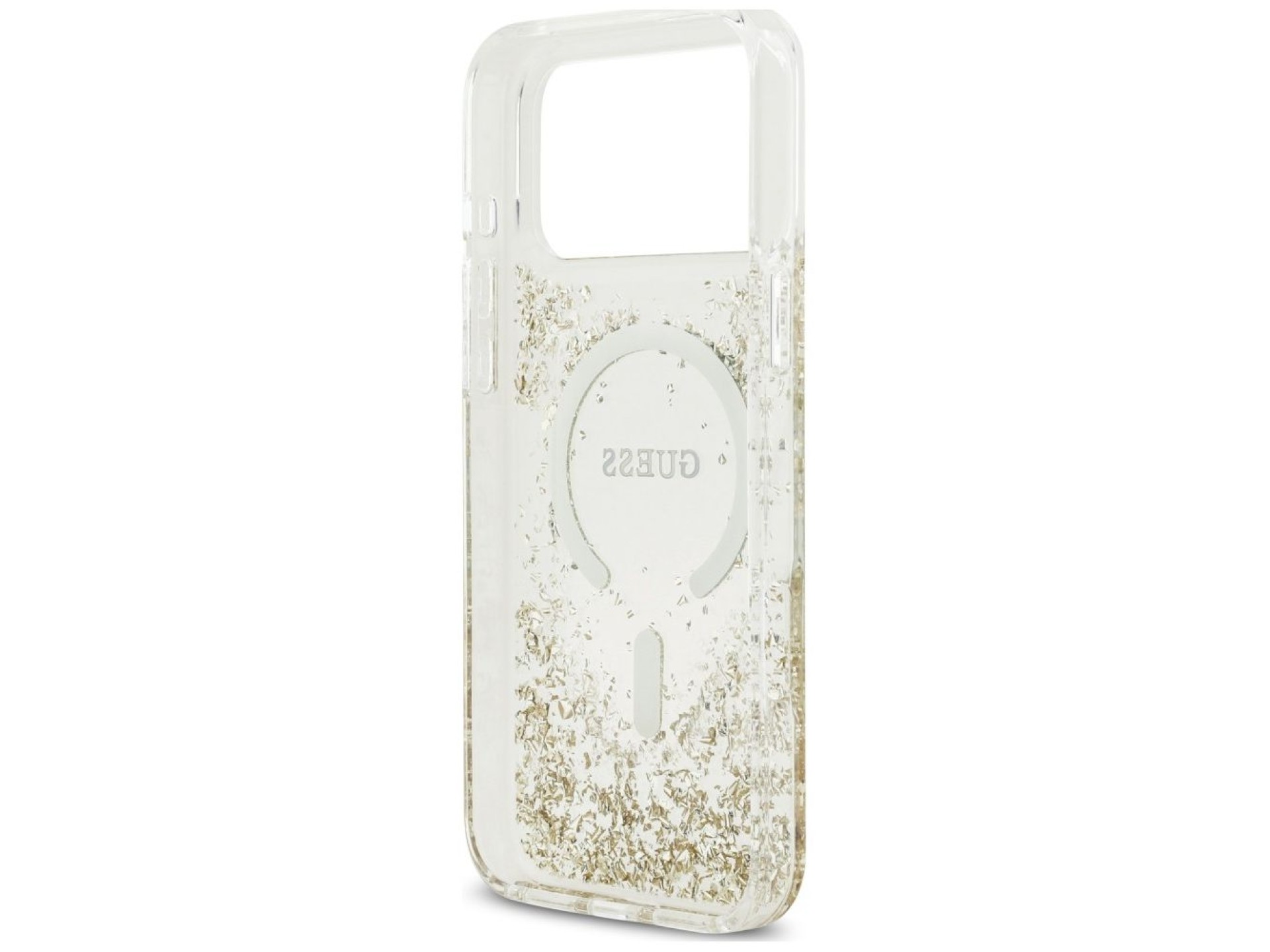 Guess Resin Bottom Glitter MagSafe Case for iPhone 18 Pro Max / 17 Pro Max - Gold
