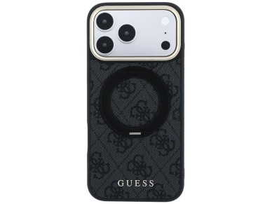 Capa Guess Ring Stand 360 4G Classic Logo MagSafe para iPhone 17 Pro Max / 18 Pro Max - Preta