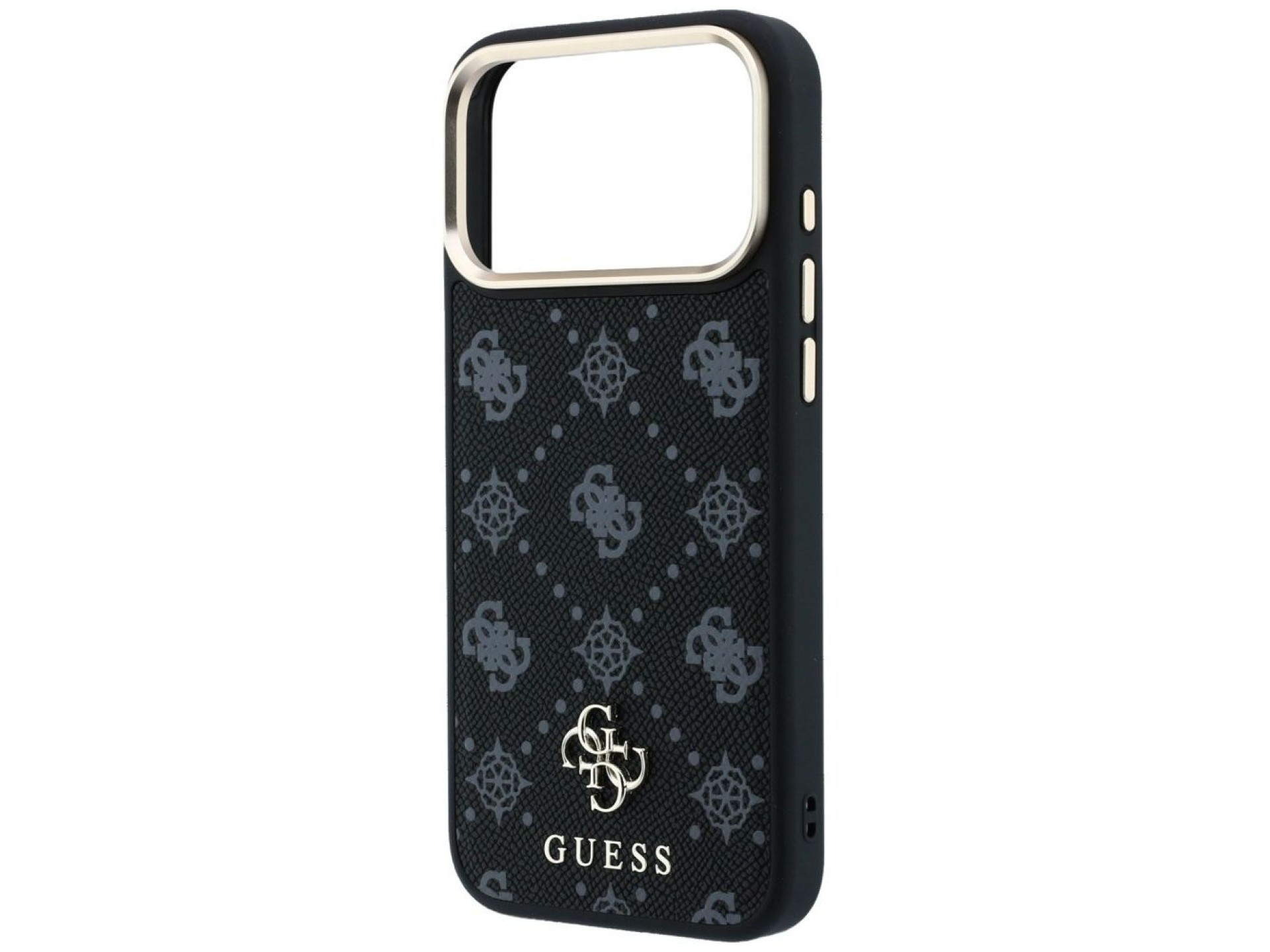 Capa Guess Peony 4G com logo pequeno e MagSafe para iPhone 17 Pro Max / 18 Pro Max - Preta