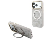 Capa Guess Ring Stand 360 4G Classic Logo MagSafe para iPhone 17 Pro Max / 18 Pro Max - Rosa