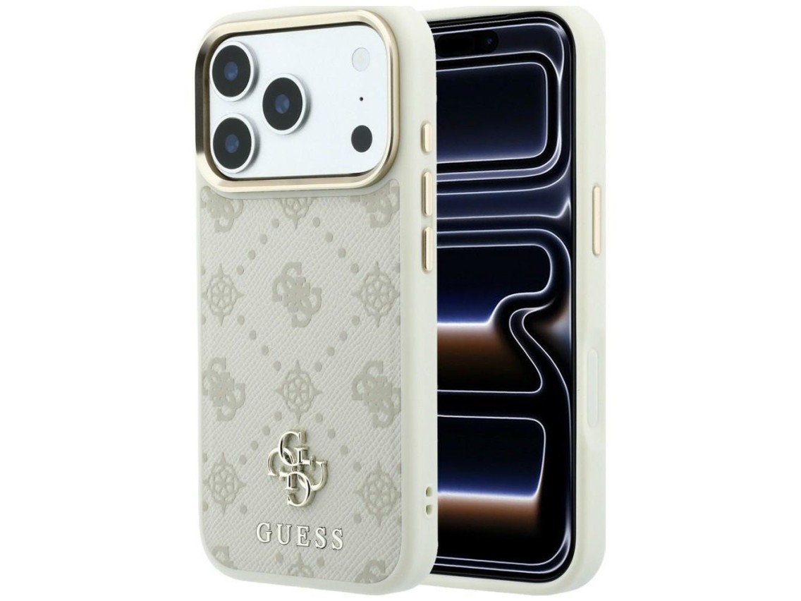 Guess Peony 4G Small Logo MagSafe Case for iPhone 17 Pro Max / 18 Pro Max - Beige