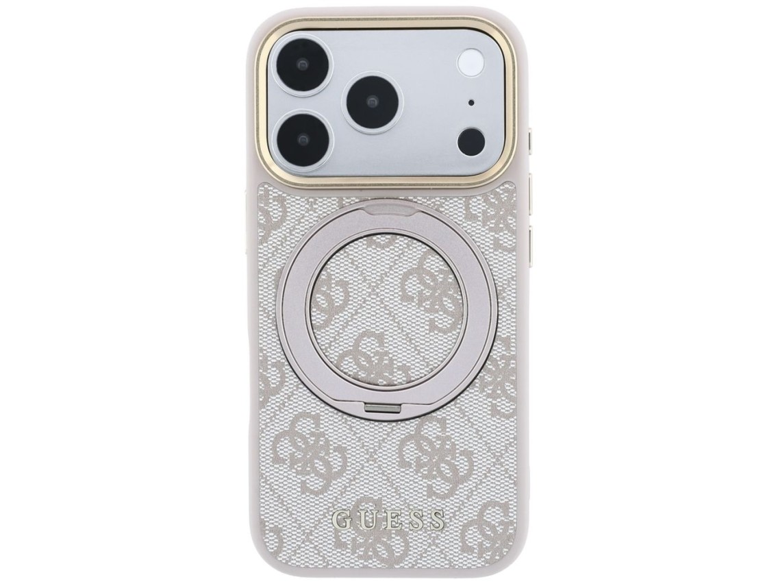 Guess Ring Stand 360 4G Classic Logo MagSafe Case for iPhone 17 Pro Max / 18 Pro Max - Pink