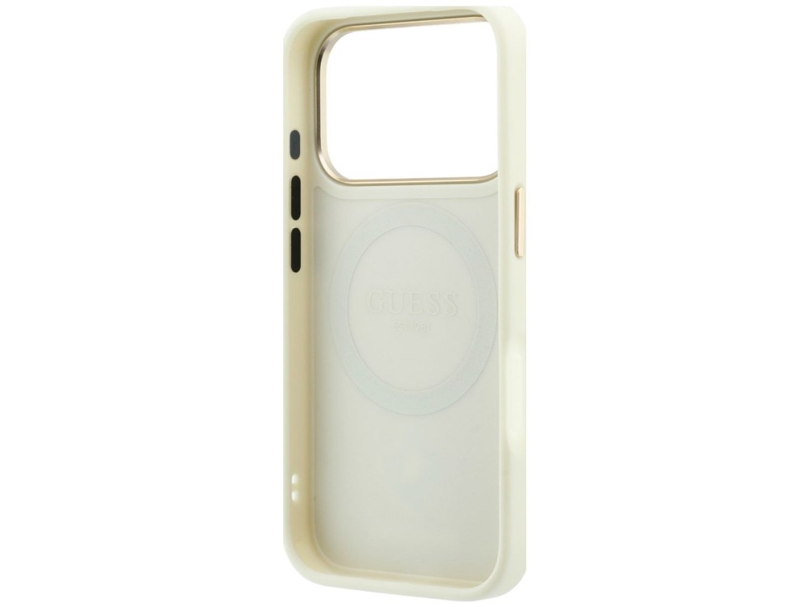 Guess Peony 4G Small Logo MagSafe Case for iPhone 17 Pro Max / 18 Pro Max - Beige