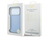 Capa Guess Perfurada 4G com Logo Dourado e MagSafe para iPhone 18 Pro Max / 17 Pro Max - Azul Claro Capa Guess Perfurada 4G com Logo Dourado e MagSafe para iPhone 18 Pro Max / 17 Pro Max - Azul Claro