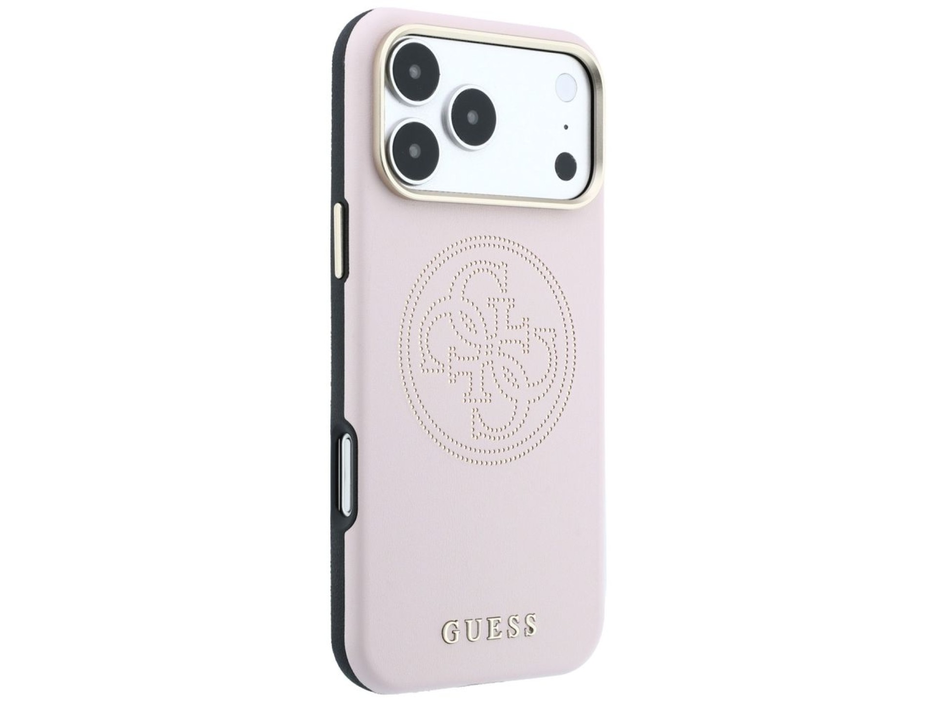 Funda Guess perforada con logo dorado 4G y MagSafe para iPhone 17 Pro Max / 18 Pro Max - Rosa