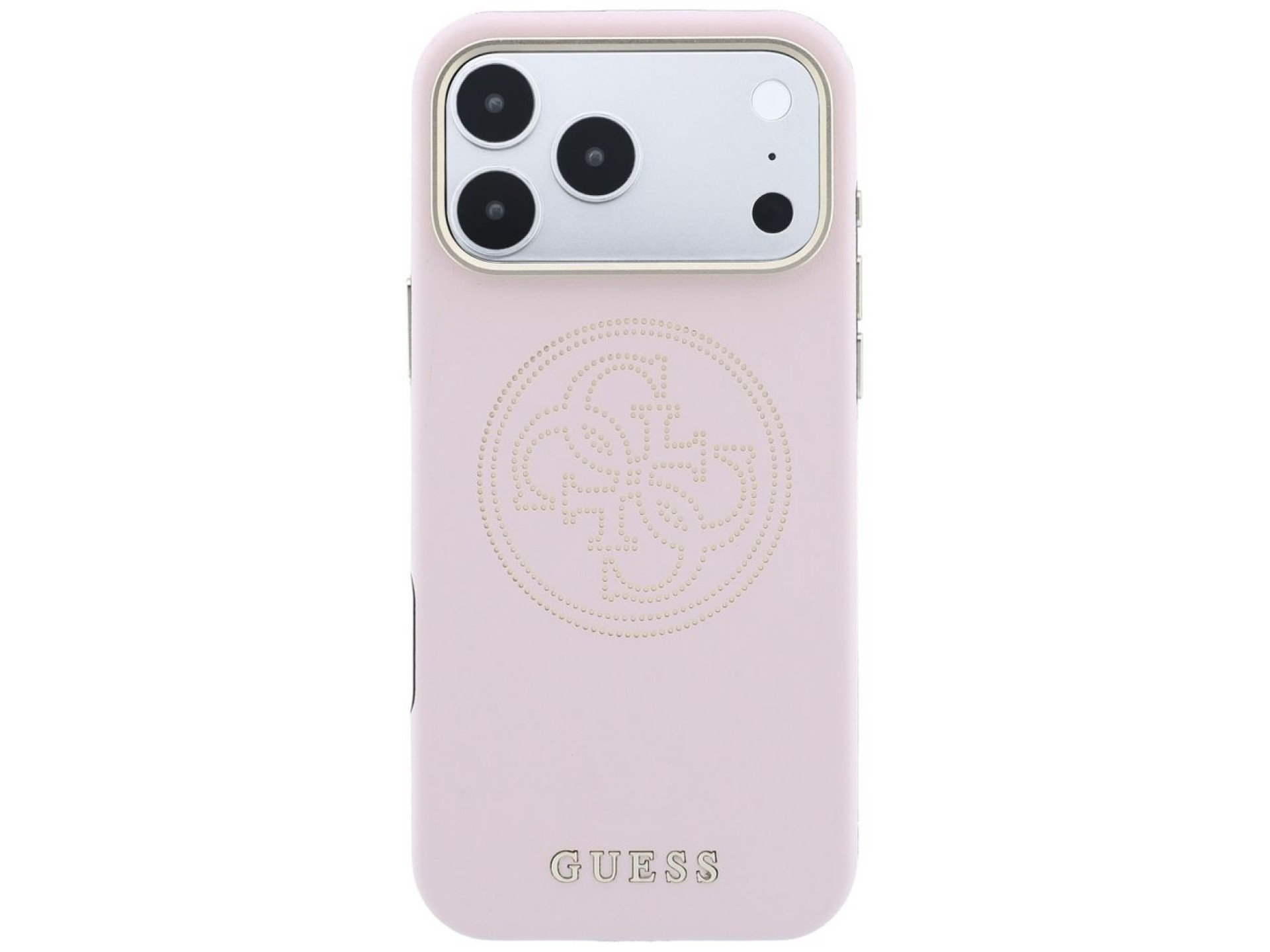 Funda Guess perforada con logo dorado 4G y MagSafe para iPhone 17 Pro Max / 18 Pro Max - Rosa