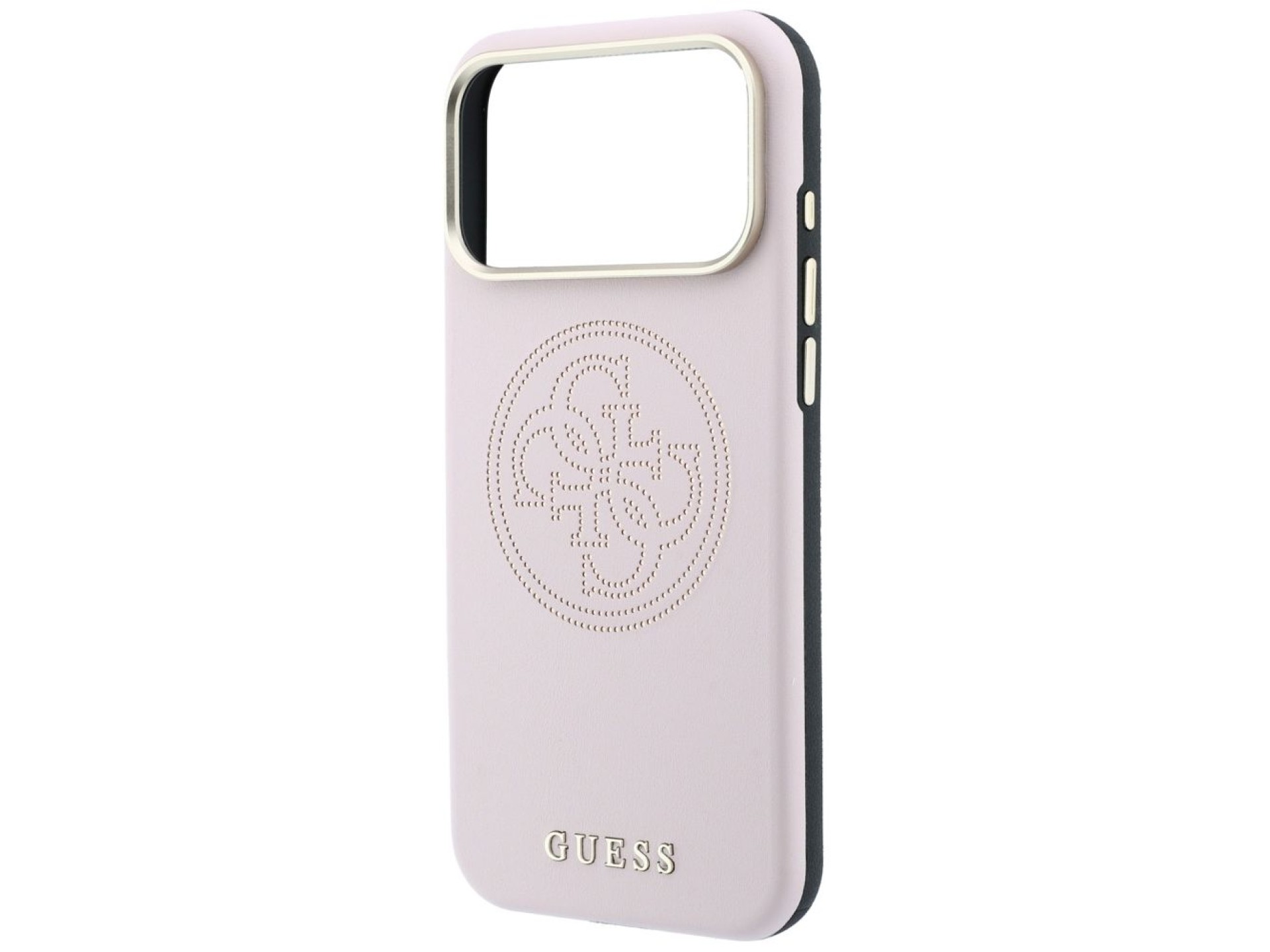 Funda Guess perforada con logo dorado 4G y MagSafe para iPhone 17 Pro Max / 18 Pro Max - Rosa