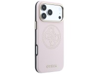 Funda Guess perforada con logo dorado 4G y MagSafe para iPhone 17 Pro Max / 18 Pro Max - Rosa
