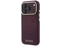 Capa Guess Perfurada 4G com Logo Dourado e MagSafe para iPhone 18 Pro / 17 Pro - Bordô Capa Guess Perfurada 4G com Logo Dourado e MagSafe para iPhone 18 Pro / 17 Pro - Bordô