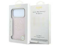 Funda Guess perforada con logo dorado 4G y MagSafe para iPhone 17 Pro Max / 18 Pro Max - Rosa