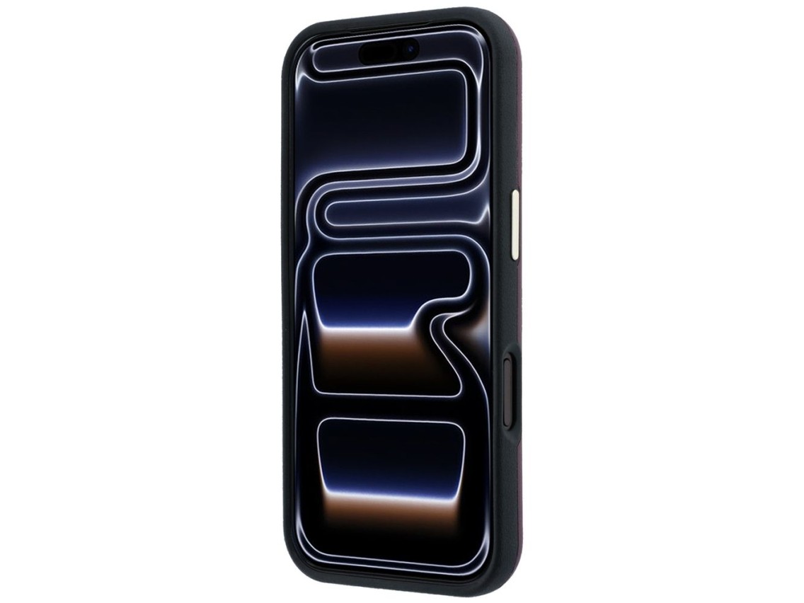 Capa Guess Perfurada 4G com Logo Dourado e MagSafe para iPhone 18 Pro / 17 Pro - Bordô