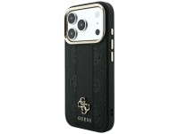 Capa Guess Stripe Peony 4G Logo MagSafe para iPhone 17 Pro / 18 Pro - Preta