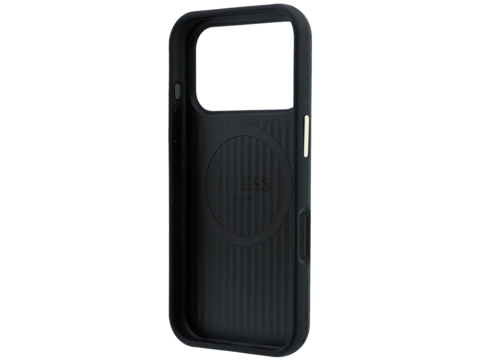 Capa Guess Kevlar com Logo Triangular e MagSafe para iPhone 17 Pro / 18 Pro - Preta