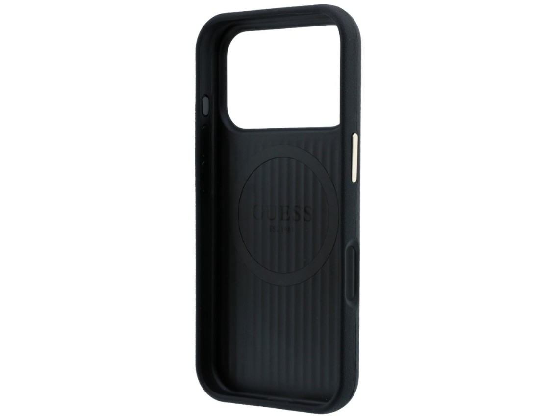 Capa Guess Kevlar com Logo Triangular e MagSafe para iPhone 17 Pro / 18 Pro - Preta