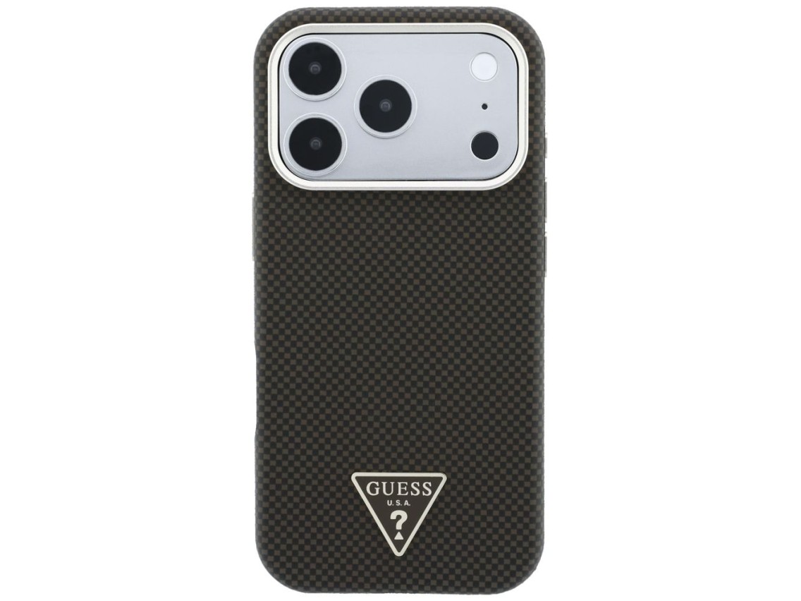 Guess Kevlar Triangle Logo MagSafe Case for iPhone 17 Pro / 18 Pro - Brown