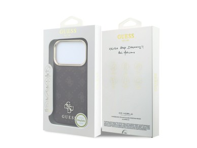 Capa Guess Peony 4G com logo pequeno e MagSafe para iPhone 17 Pro / 18 Pro - Bordô Capa Guess Peony 4G com logo pequeno e MagSafe para iPhone 17 Pro / 18 Pro - Bordô