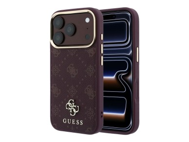 Capa Guess Peony 4G com logo pequeno e MagSafe para iPhone 17 Pro / 18 Pro - Bordô Capa Guess Peony 4G com logo pequeno e MagSafe para iPhone 17 Pro / 18 Pro - Bordô