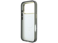 Funda Guess IML Zebra Glitter Triangle Logo MagSafe para iPhone 18 Pro / 17 Pro - Plateada