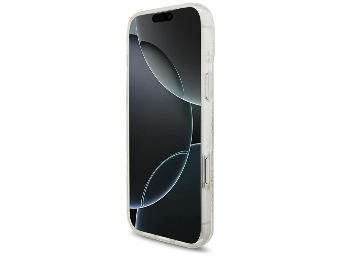 Guess IML Flowers Allover Electroplated with Pearl Strap MagSafe Case for iPhone 18 Pro Max / 17 Pro