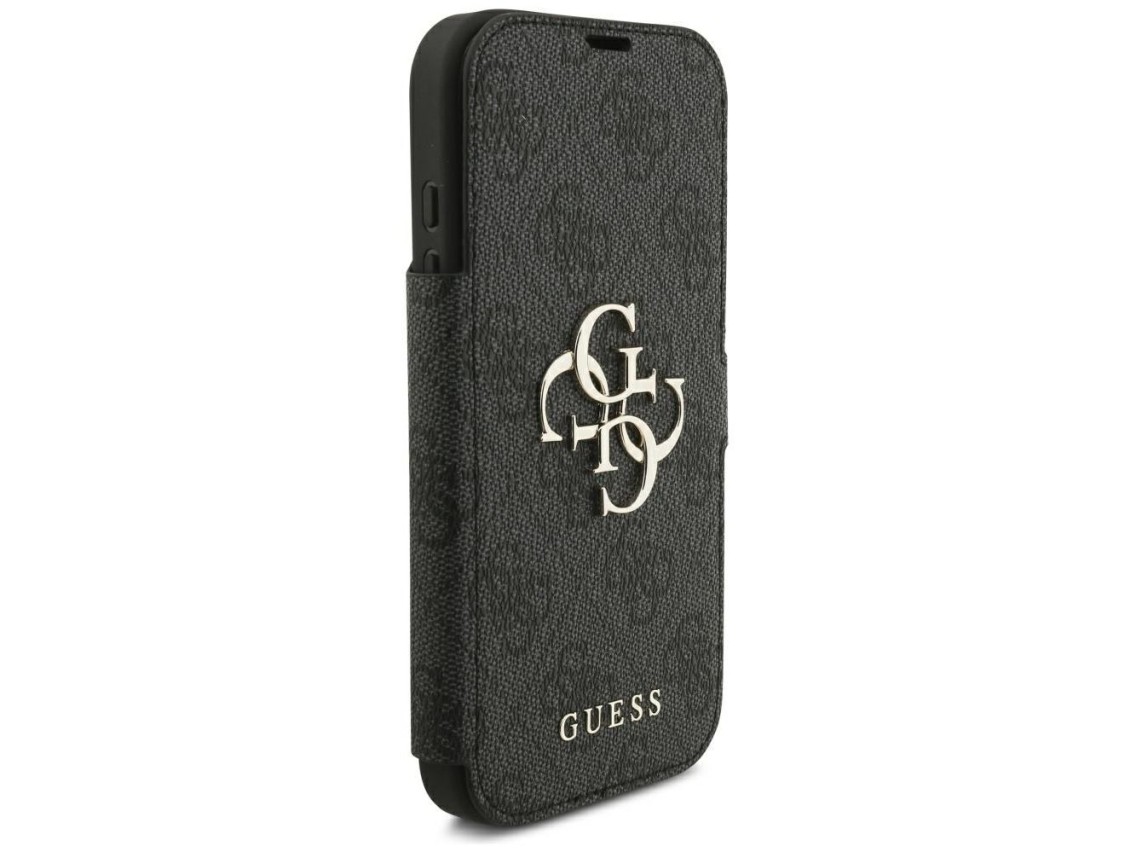 Funda Guess Book 4G con logo metálico para iPhone 18 Pro / 17 Pro - Negra