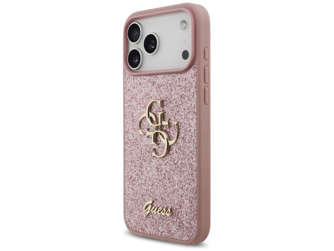Guess Fixed Glitter Big 4G Case for iPhone 18 Pro Max / 17 Pro Max - Pink