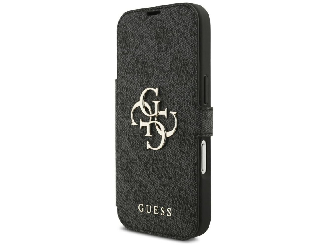 Funda Guess Book 4G con logo metálico para iPhone 18 Pro / 17 Pro - Negra