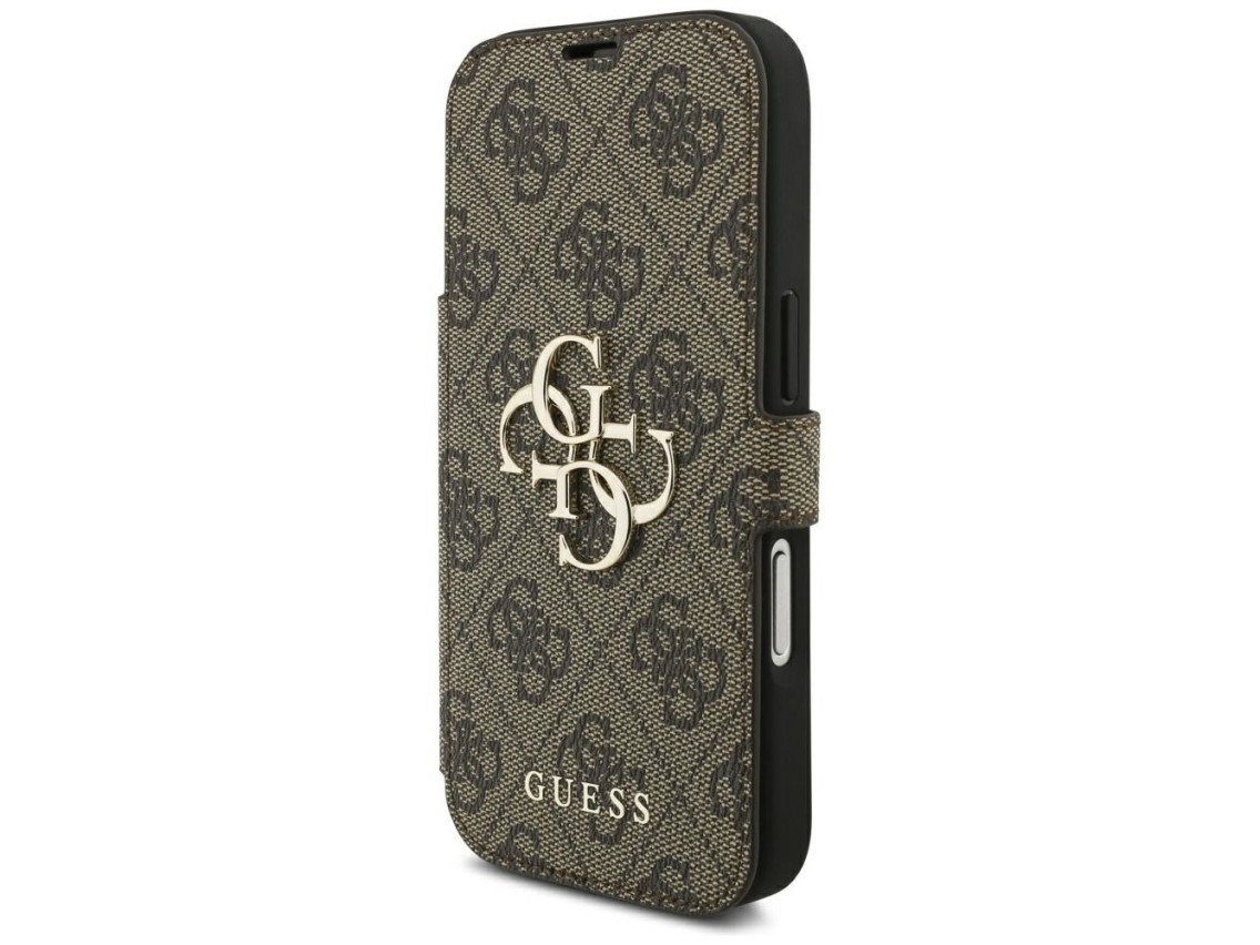 Guess Book 4G Metal Logo Case for iPhone 18 Pro / 17 Pro - Brown