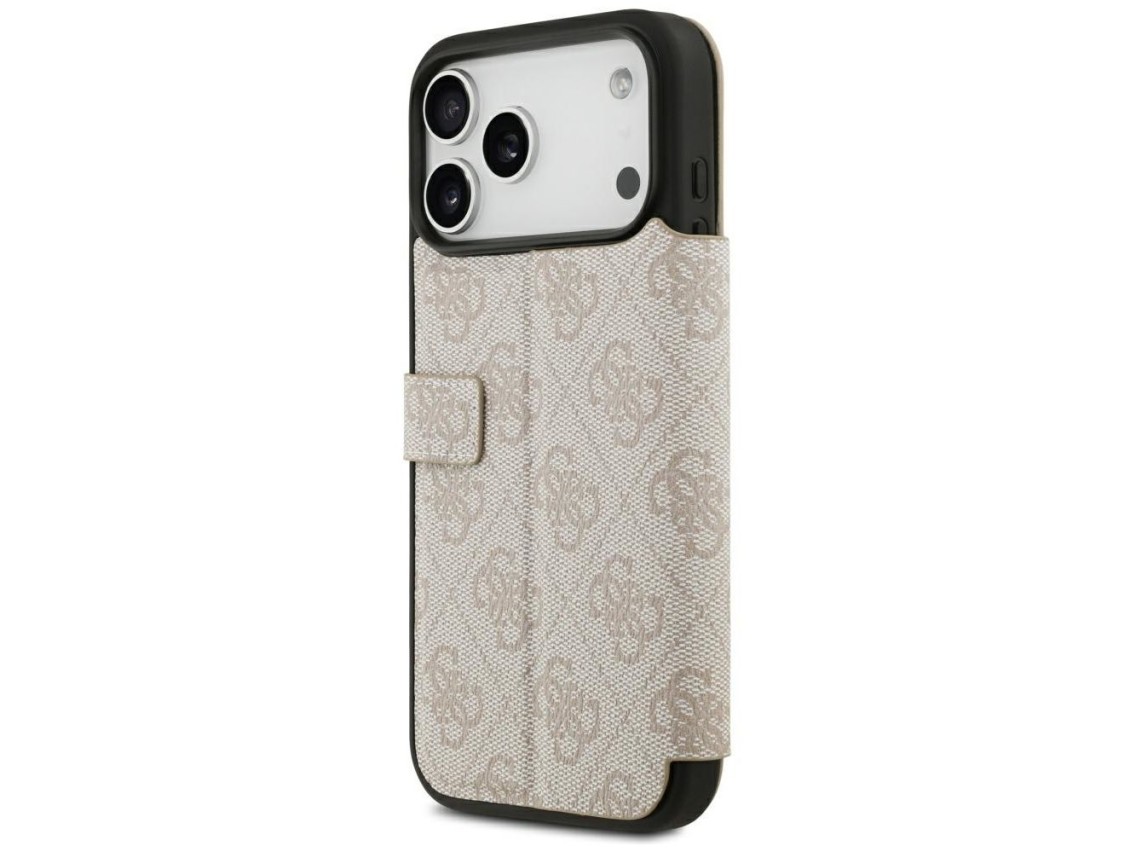 Funda Guess Book 4G con logo metálico para iPhone 18 Pro Max / 17 Pro Max - Rosa