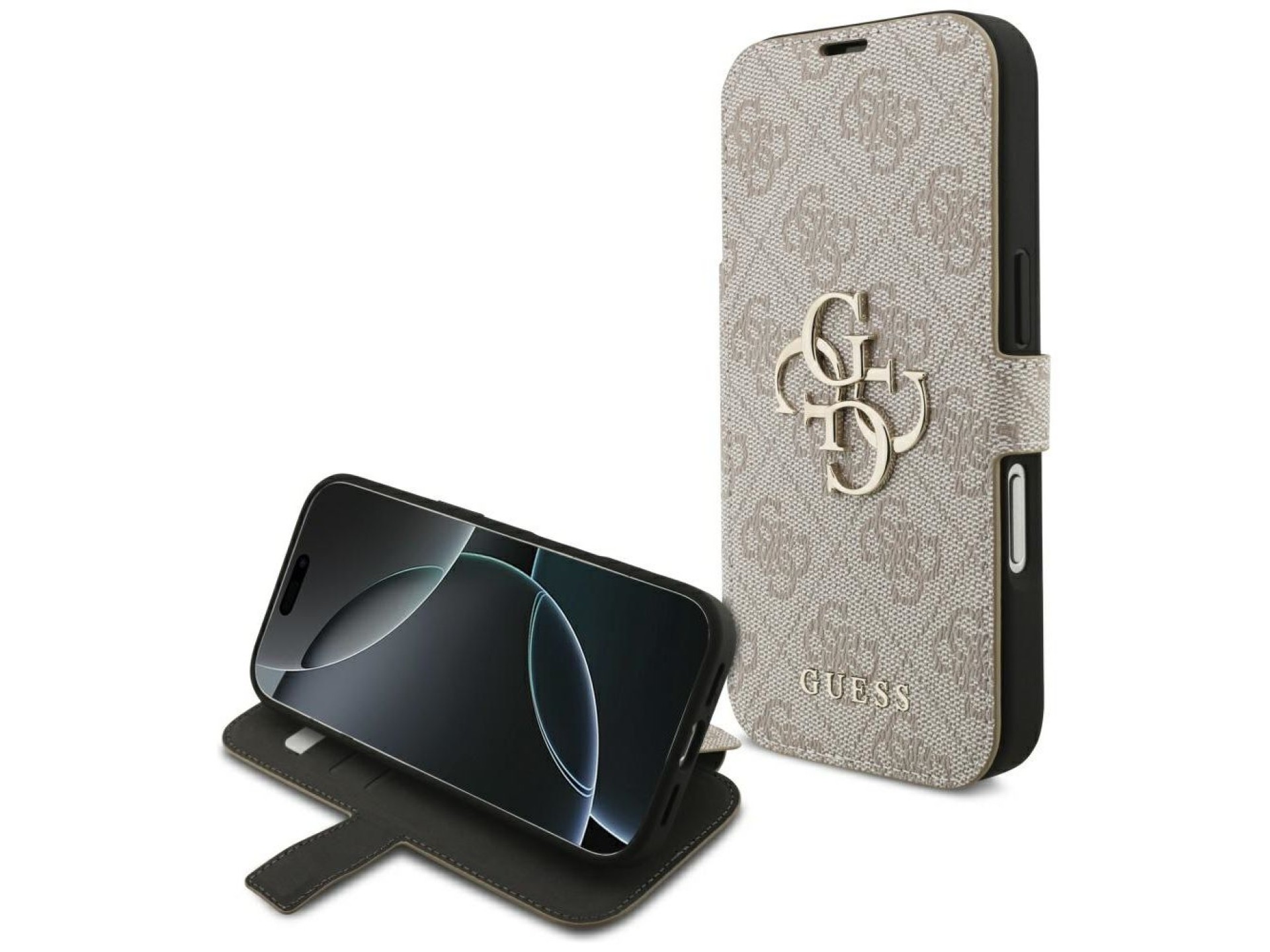 Guess Book 4G Metal Logo Case for iPhone 18 Pro / 17 Pro - Pink