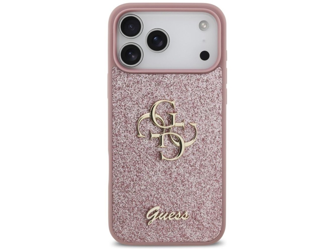 Guess Fixed Glitter Big 4G Case for iPhone 18 Pro Max / 17 Pro Max - Pink