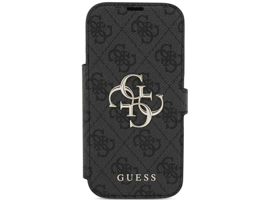Funda Guess Book 4G con logo metálico para iPhone 18 Pro / 17 Pro - Negra